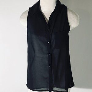 sheer black sleeveless top
